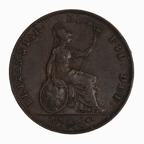 Coin - Farthing, Queen Victoria, Great Britain, 1838