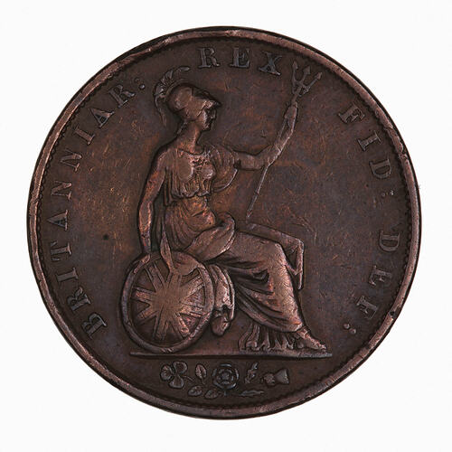 Coin - Halfpenny, William IV, Great Britain, 1834 (Reverse)