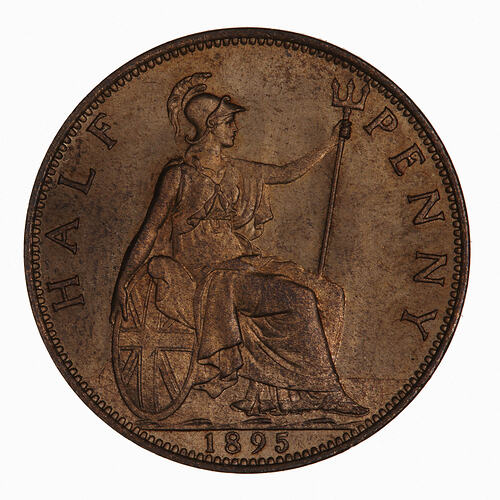 Coin - Halfpenny, Queen Victoria, Great Britain, 1895 (Reverse)