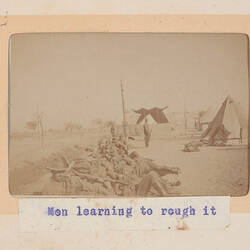 Photograph - 'Men Learning to Rough It', Egypt, Trooper G.S. Millar, World War I, 1914-1915