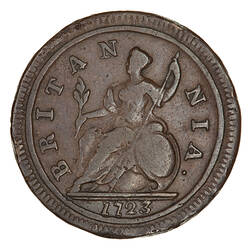 Coin - Halfpenny, George I, Great Britain, 1723