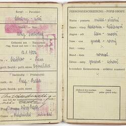 National Identity Booklet - Bupgerliche Legitimation (German) / Obcanska Legitimage' (Czech)