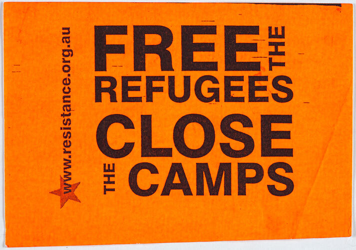 Sticker - Free the Refugees Close the Camps, Orange