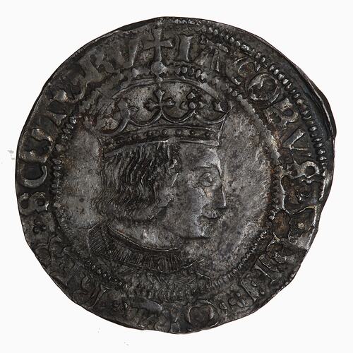 Coin - Obverse, Groat, James V, Scotland, 1526-1539