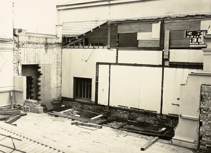 Photograph - Demolition of Director's Office, Exhibition Building, Melbourne, 1977