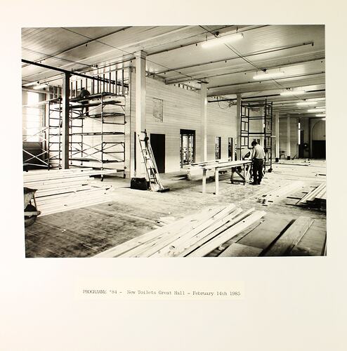 Photograph - Programme '84, New Toilets, Great Hall, Royal Exhibition Buildings, 14 Feb 1984