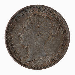 Coin - Sixpence, Queen Victoria, Great Britain, 1877 (Obverse)