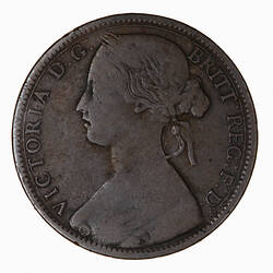 Coin - Penny, Queen Victoria, Great Britain, 1864 (Obverse)