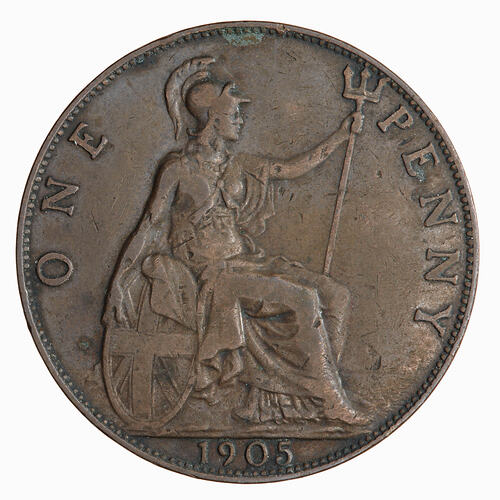 Coin Penny Edward VII Great Britain 1905