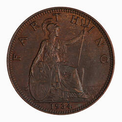 Coin - Farthing, George V, Great Britain, 1934 (Reverse)