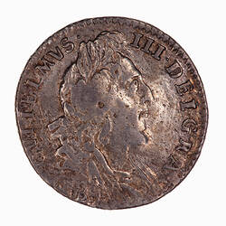 Coin - Sixpence, William III, Great Britain, 1697 (Obverse)