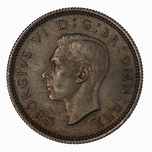 Coin - Sixpence, George VI, Great Britain, 1947 (Obverse)