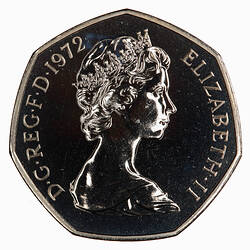 Proof Coin - 50 Pence, Great Britain, 1972 (Obverse)