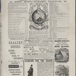 Newspaper Cutting - Victorian Court, The Illustrated London News, London, 7 Aug 1886