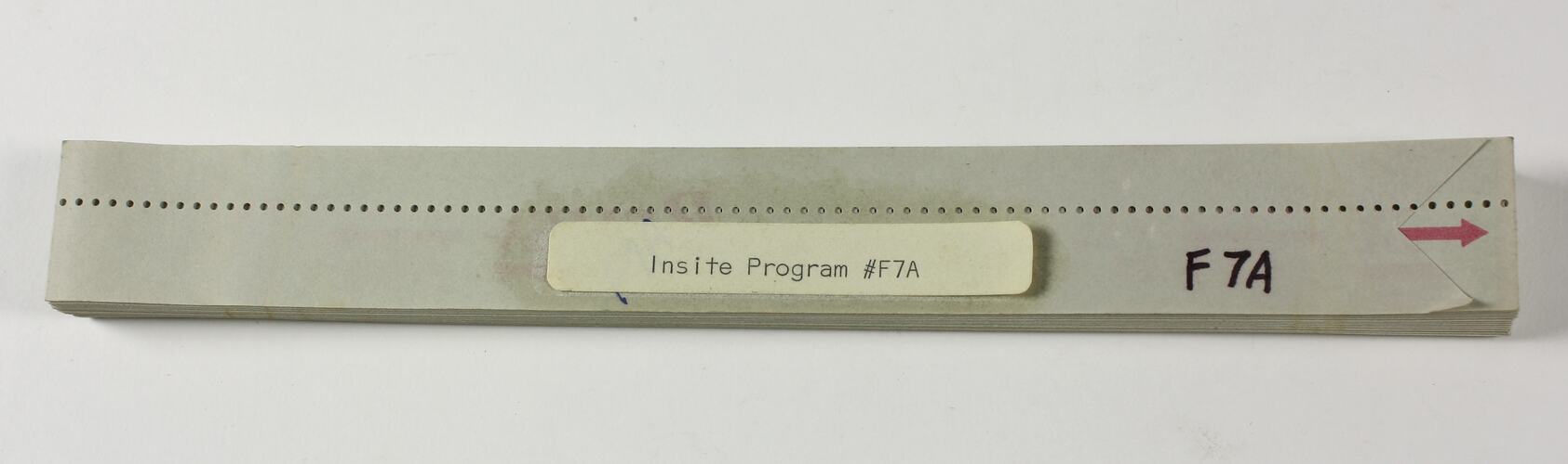 Paper Tape - Insite Program F7A