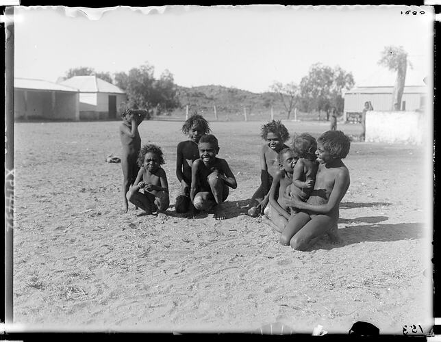 Arrernte boys at Alice Springs Telegraph Station, Alice Springs, Central Australia, 3 May 1901