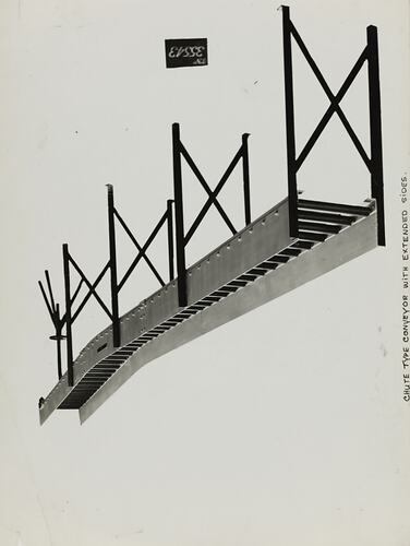 Photograph - Schumacher Mill Furnishing Works, 'Chute Type Conveyor with Extended Sides', Port Melbourne, Victoria, circa 1940s
