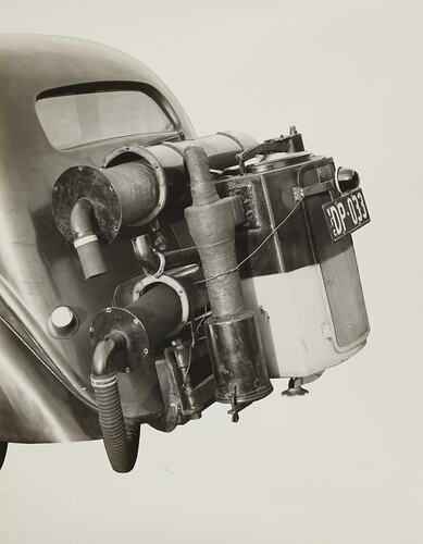 Photograph - Schumacher Mill Furnishing Works, Engine on Motor Car, Port Melbourne, Victoria, circa 1940s