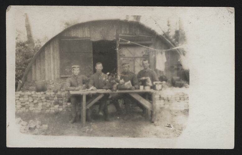 Postcard - German Soldiers at Table, World War I, 1914-1918