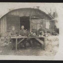 Postcard - German Soldiers at Table, World War I, 1914-1918