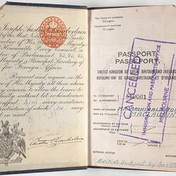 Passport - Issued to AG Maclaurin, by United Kingdom, 2 Aug 1927