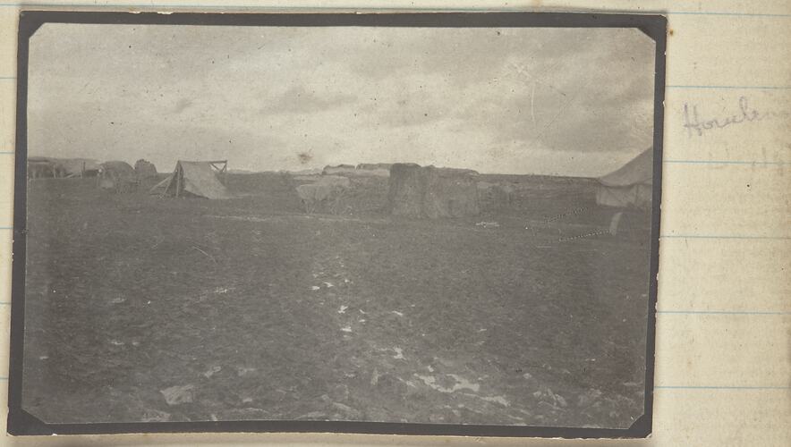 Army Camp, Somme, France, Sergeant John Lord, World War I, 1916