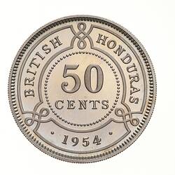 Proof Coin - 50 Cents, British Honduras (Belize), 1954