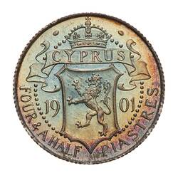 Proof Coin - 4 & 1/2 Piastres, Cyprus, 1901