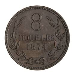 Coin - 8 Doubles, Guernsey, Channel Islands, 1874