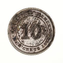 Proof Coin - 10 Cents, Straits Settlements, 1878