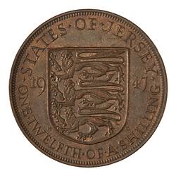 Coin - 1/12 Shilling, Jersey, Channel Islands, 1947