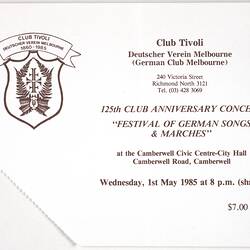 Tickets - Club Tivoli, Karl Muffler, 1985