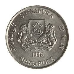 Coin - 20 Cents, Singapore, 1986