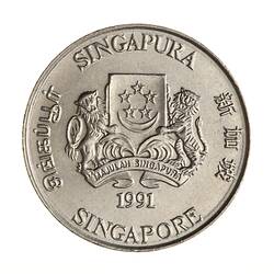 Coin - 20 Cents, Singapore, 1991