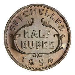 Proof Coin - 1/2 Rupee, Seychelles, 1954