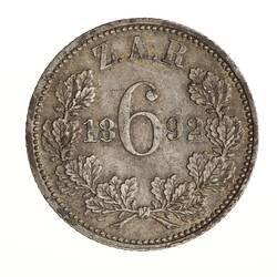 Coin - 6 Pence, South Africa, 1892