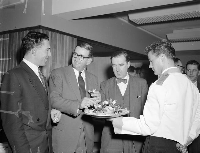 Amalgamated Television Services, Men at Broadcasting Launch Party, Australia, 1956