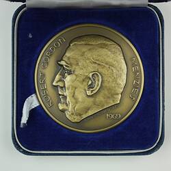 Medal - Portrait of Sir Robert Menzies, Andor Mészáros, Australia, 1969