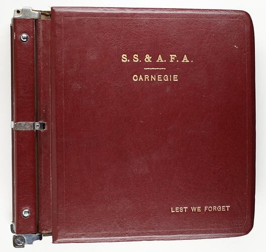 Red book cover with printed gold text.