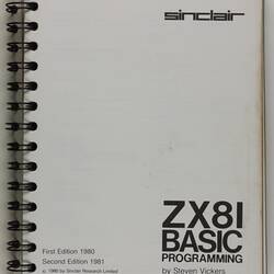 Manual - Basic Programming, Sinclair ZX81 Computer, United Kingdom,1981
