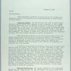 Newsletter - 'Australian Migration Newsletter', 6 Oct 1961