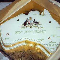 Digital Photograph - 25th Anniversary Celebration Cake, Barbara & John Woods, Lalor, 13 Nov 1982