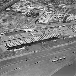 Negative - Aerial View of Sandown Racecourse & Surrounding Suburb, Springvale, Victoria, 27 Dec 1969
