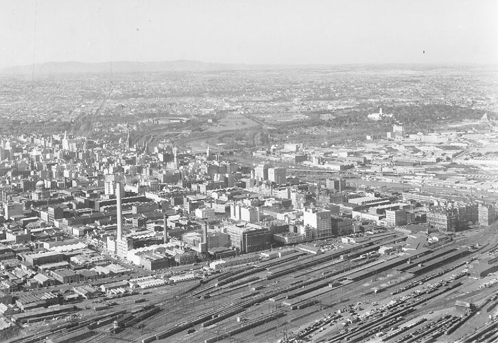 Negative - Aerial View of Melbourne, 28 Feb 1954