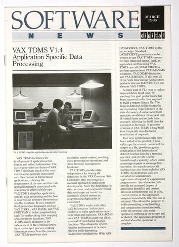 Newsletter - Software News, Digital Equipment Corporation, Mar 1985