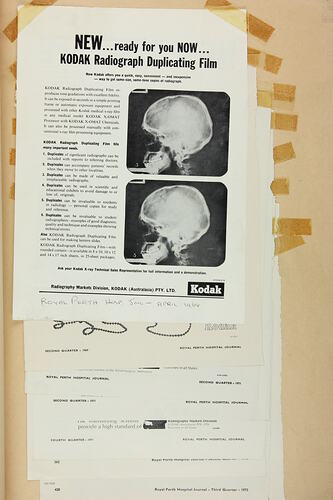 Scrapbook - Kodak Australasia Pty Ltd, Advertising Clippings, 'Medical & Dental', Coburg, 1967-1973