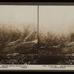 Stereograph - 'The Great War, Large Mine Crater Near Wytschaete', circa 1914-1918