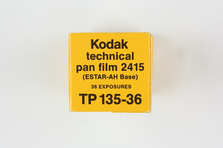 End of film box printed with product details.