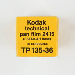 End of film box printed with product details.