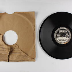 Disc Recording - Edison, Double-Sided, 'Solenne In Quest Ora' and 'Explanatory Talk', 1919-1929